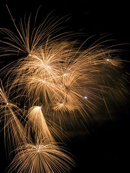 Various details of traditional pyrotechnical firework displays