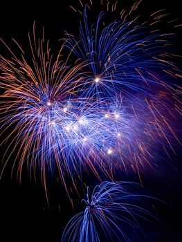 Various details of traditional pyrotechnical firework displays