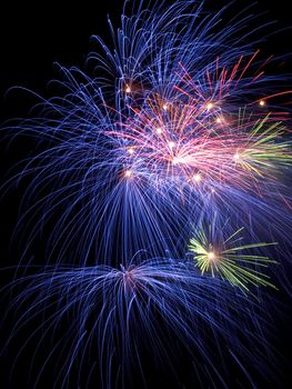 Various details of traditional pyrotechnical firework displays