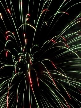 Various details of traditional pyrotechnical firework displays