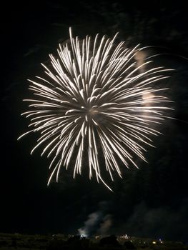 Various details of traditional pyrotechnical firework displays