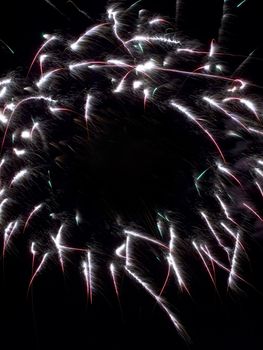 Various details of traditional pyrotechnical firework displays