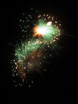 Various details of traditional pyrotechnical firework displays