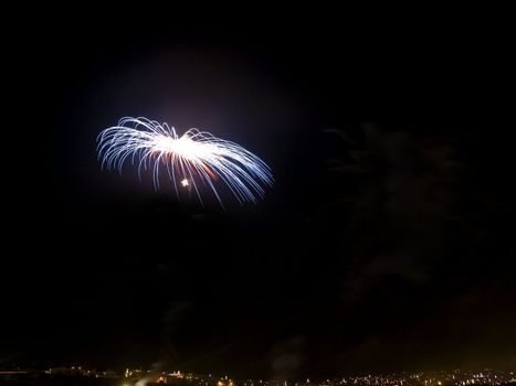 Various details of traditional pyrotechnical firework displays