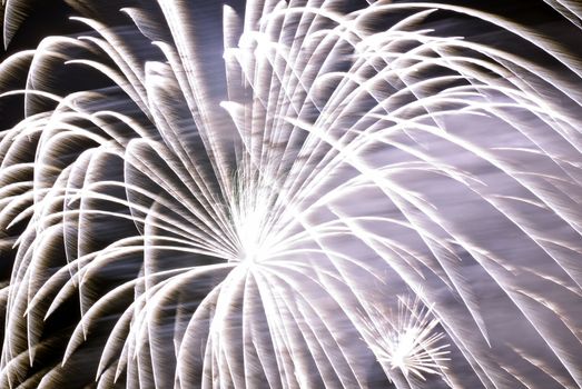 Various details of traditional pyrotechnical firework displays