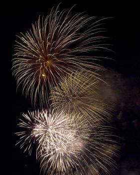 Various details of traditional pyrotechnical firework displays