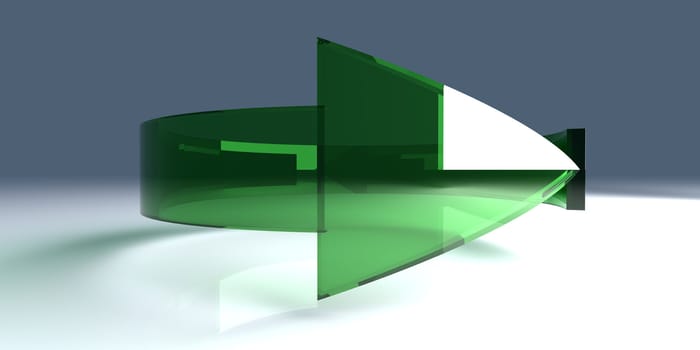 3D rendered Illustration. An arrow symbolizing an repeating process such as recycling (ecological concept) or reload of data.