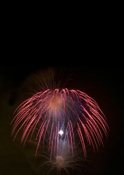 Various details of traditional pyrotechnical firework displays