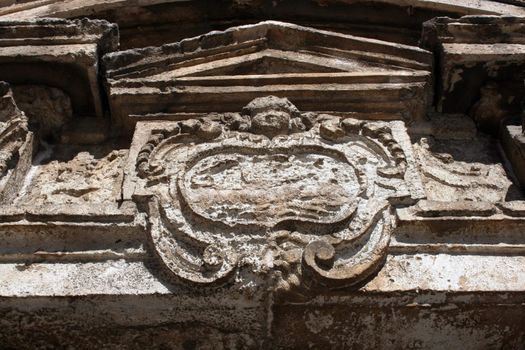 Detail of top of Church door in Taormina