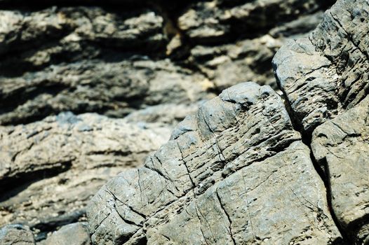 structure of rock and stones , horizontally framed shot