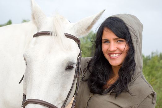 beautiful girl and horse.romantic production