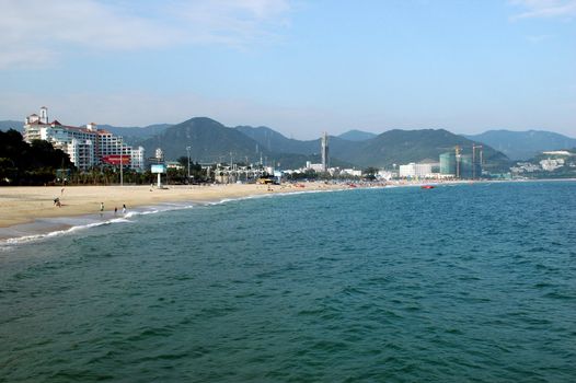 South China Sea, beach near Shenzhen city in Guangdong province, holiday resort DaMeiSha. 