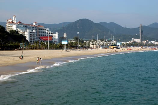 South China Sea, beach near Shenzhen city in Guangdong province, holiday resort DaMeiSha. 