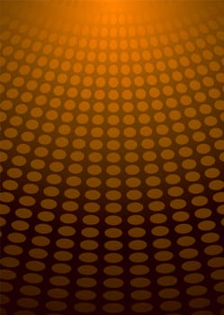 Abstract orange background with a radiating light reflection