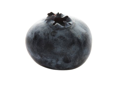 Macro shot of a single blueberry, isolated on white with clipping paths.