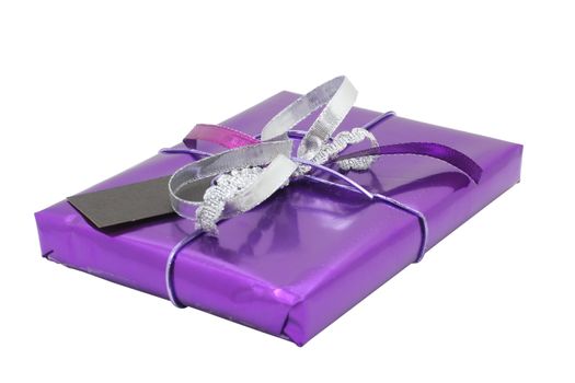 A wrapped present isolated on white, with clipping paths