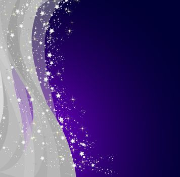 Illustration of a purple christmas background with stars