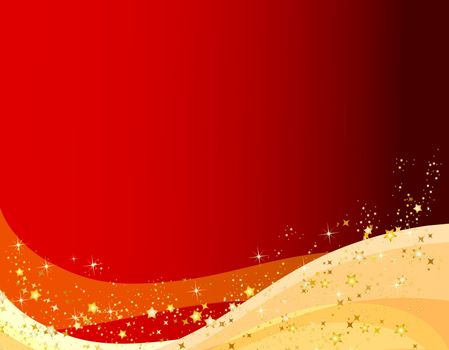 Illustration of a red christmas background with stars