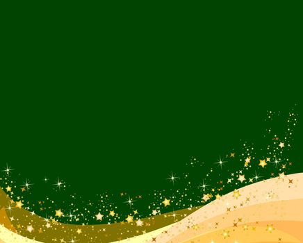 Illustration of a green christmas background with stars