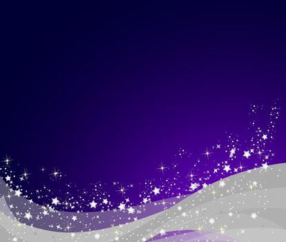 Illustration of a purple christmas background with stars