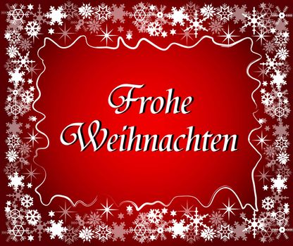 german christmas frame with snowflakes