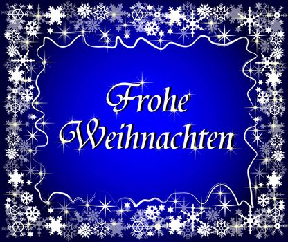 german christmas frame with snowflakes