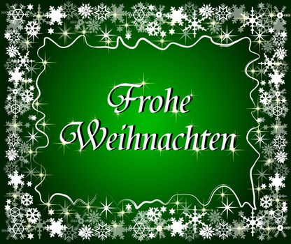 german christmas frame with snowflakes