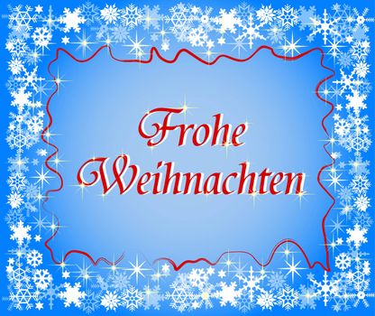 german christmas frame with snowflakes