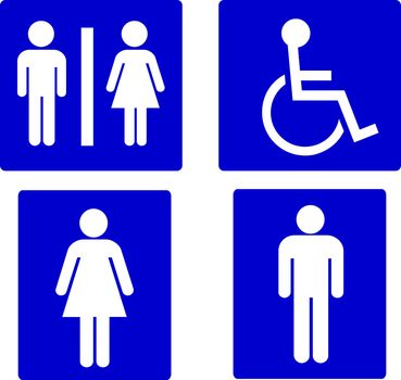 set of restroom symbols