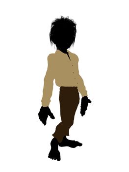 Dwarf illustration silhouette on a white background