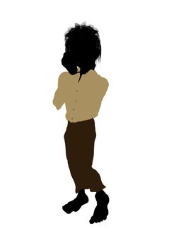 Dwarf illustration silhouette on a white background