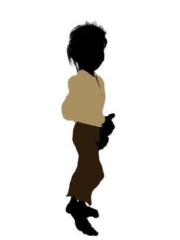 Dwarf illustration silhouette on a white background