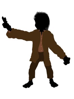 Dwarf illustration silhouette on a white background