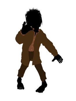 Dwarf illustration silhouette on a white background