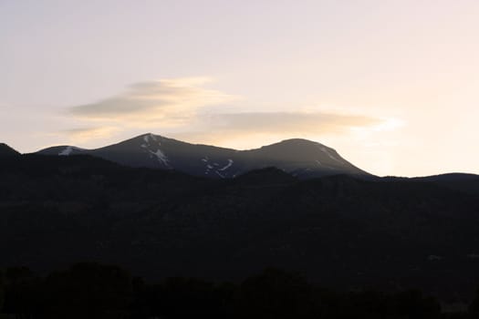 Early sunrise on Colorado mountains