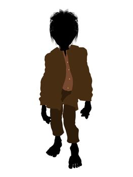 Dwarf illustration silhouette on a white background