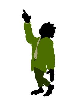 Dwarf illustration silhouette on a white background
