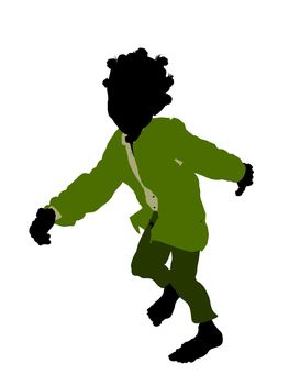 Dwarf illustration silhouette on a white background