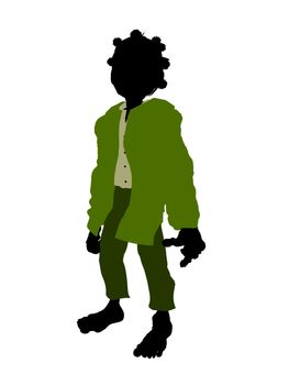 Dwarf illustration silhouette on a white background