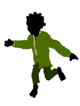 Dwarf illustration silhouette on a white background
