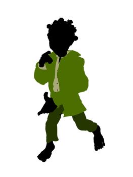 Dwarf illustration silhouette on a white background