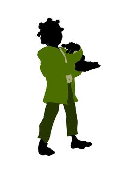 Dwarf illustration silhouette on a white background