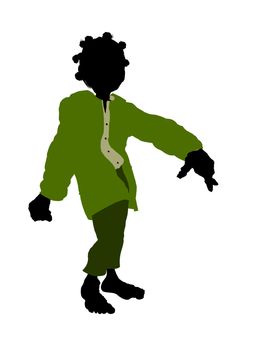 Dwarf illustration silhouette on a white background