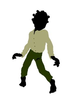 Dwarf illustration silhouette on a white background