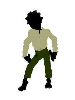 Dwarf illustration silhouette on a white background