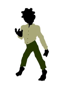 Dwarf illustration silhouette on a white background