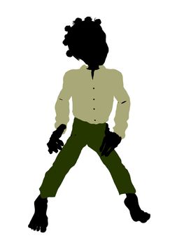 Dwarf illustration silhouette on a white background