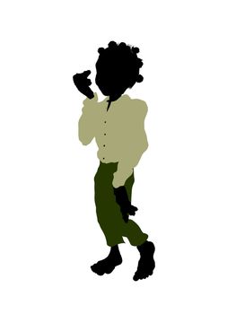 Dwarf illustration silhouette on a white background