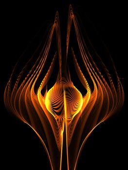 black background with abstract flame