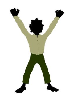 Dwarf illustration silhouette on a white background